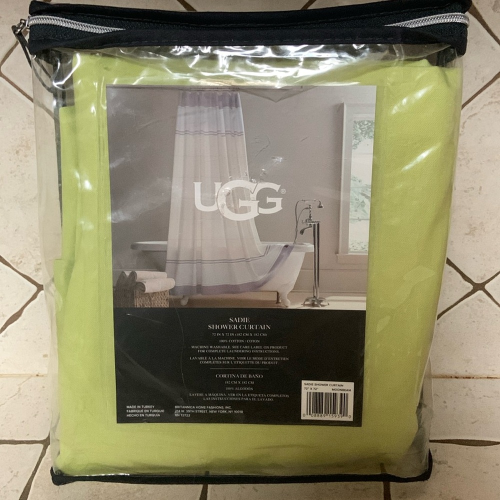 Ugg Shower Curtain New 72”x 72” Sadie Moonbeam